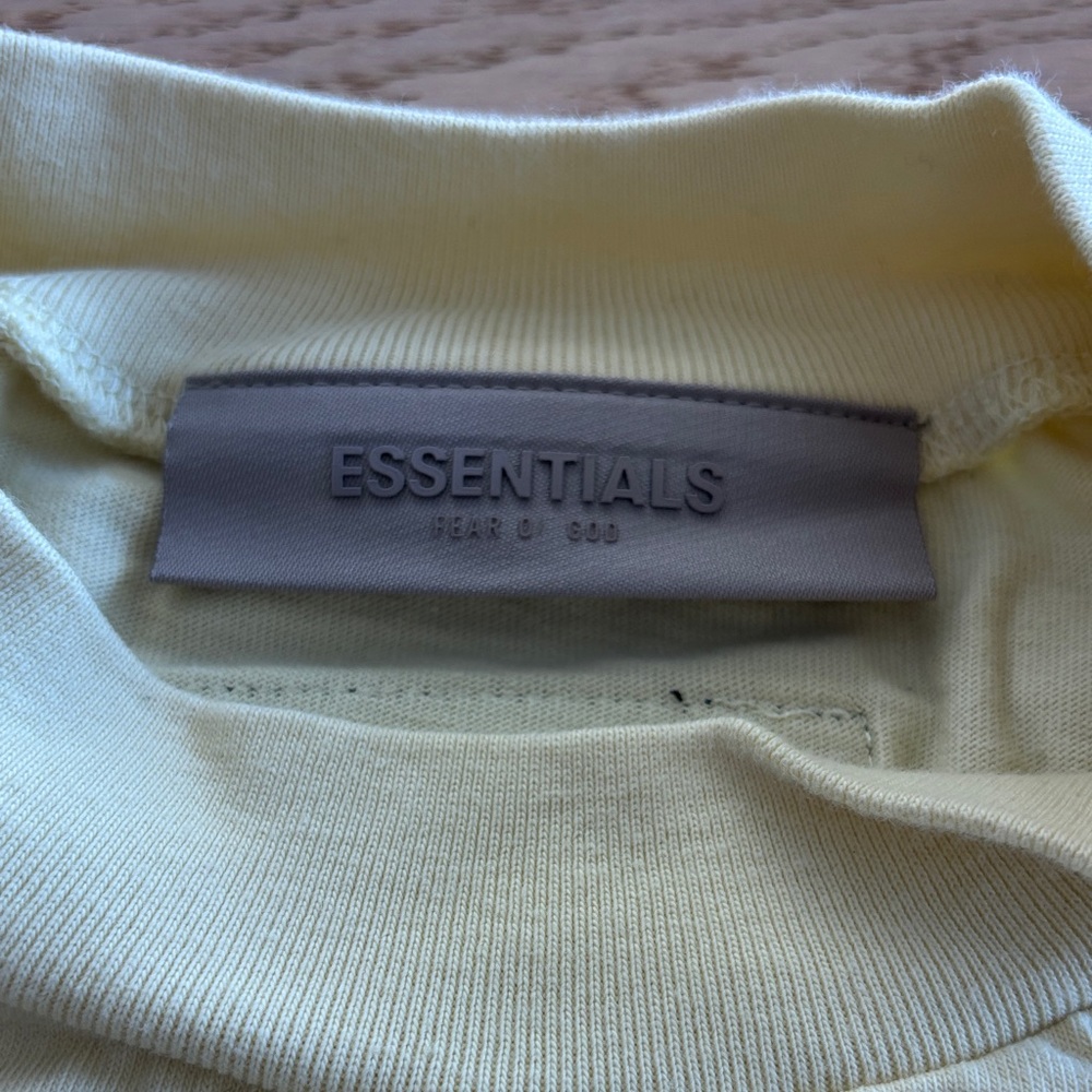 Essentials Men's Light Yellow Tee - Picture 3 of 7